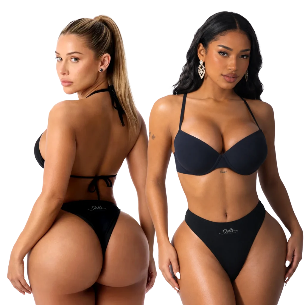 Dolls Plastic Surgery models showing Brazilian Butt Lift results
