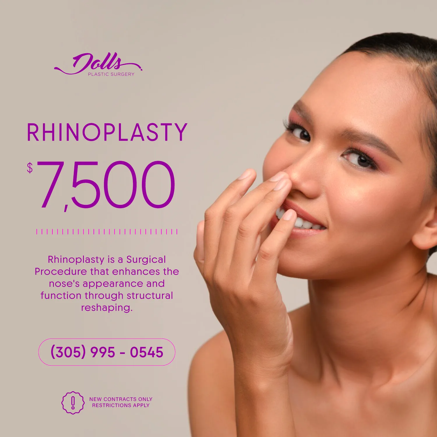 Rhinoplasty special offer at Dolls Plastic Surgery