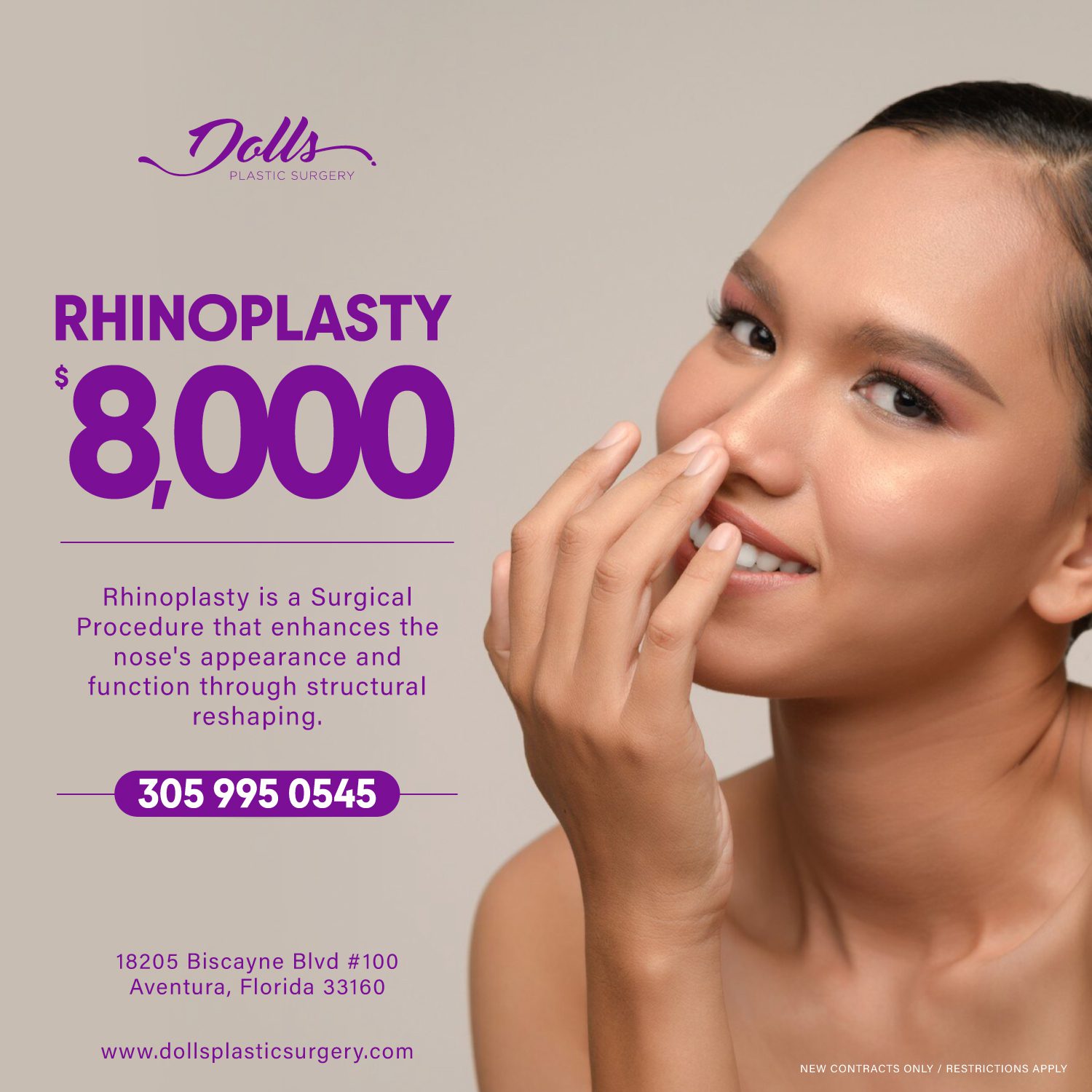 Rhinoplasty price cost deal miami